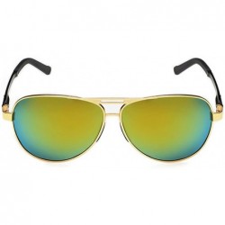 Oval Mens Sunglasses Unique Frame Designed Color Lens Feature Style - Black/Green - CB11ZBUGN39 $41.89