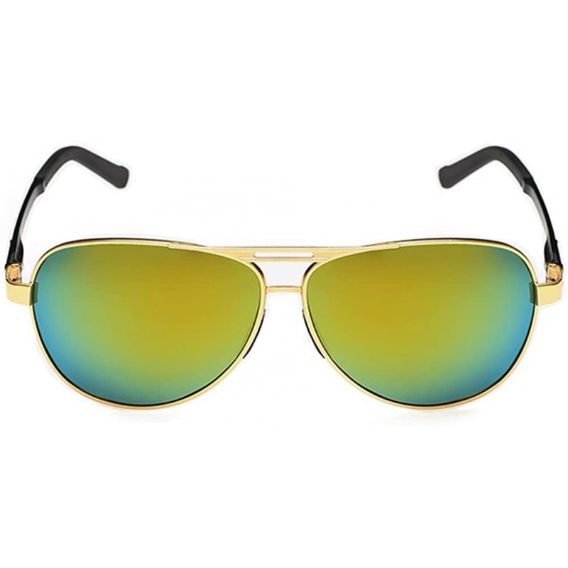 Oval Mens Sunglasses Unique Frame Designed Color Lens Feature Style - Black/Green - CB11ZBUGN39 $21.50