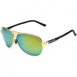 Oval Mens Sunglasses Unique Frame Designed Color Lens Feature Style - Black/Green - CB11ZBUGN39 $21.50