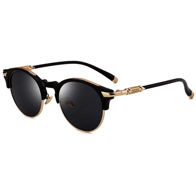 Aviator Polarized Sunglasses Street Style Fashion Round Frame Sunglasses Women - CJ18X06UMCO $33.87