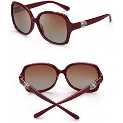 Aviator Women's Fashion Polarized Sunglasses UV 400 Lens Protection - Wine Red - C518RHK76NL $30.63