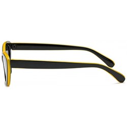 Oval Men and women Oval Sunglasses Fashion Simple Sunglasses Retro glasses - Yellow Black - CN18LL9TYQK $9.45