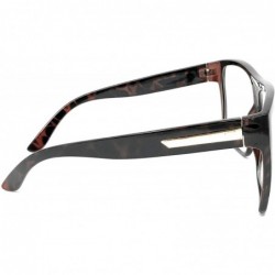 Square Super Oversized Eyeglasses Flat Top Square Clear Lens Glasses Frames - Tortoise - C311D24S7DP $11.68