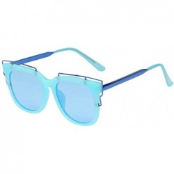 Rectangular Colorful Polarized Sunglasse Sunglasses Protection - Blue - C8190R46WRH $9.49