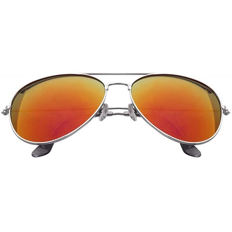 Goggle Ellipse Metal Frame Polarized Mirrored Sunglasses - Brown - CS18WKY88YS $15.08