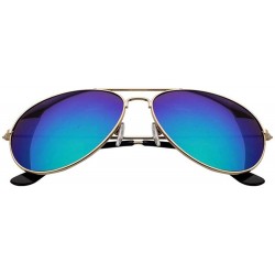 Goggle Ellipse Metal Frame Polarized Mirrored Sunglasses - Brown - CS18WKY88YS $15.08