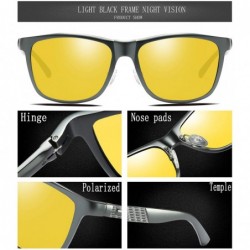 Rectangular Night Driving Glasses Anti Glare Polarized - HD Night Vision Glasses for Driving Rainy Safely Sports Glasses - CA...
