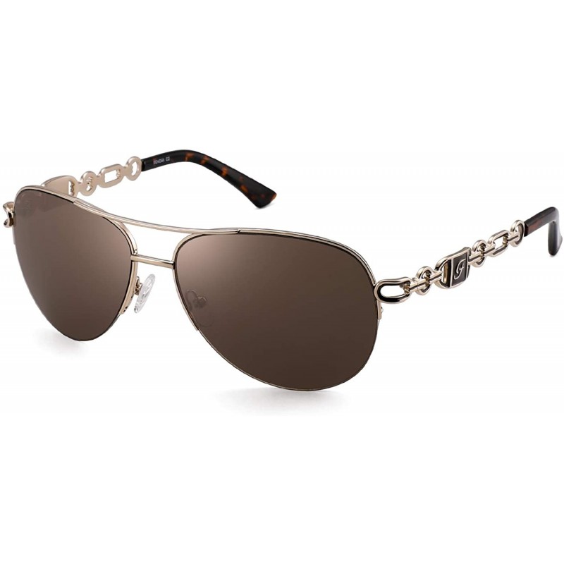 Square Classic Aviator Sunglasses Women - Gold - CE18TYKRRRC $20.61