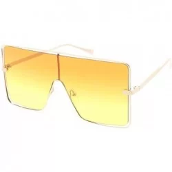 Aviator Flat Top Square Frame Aviator 80s Retro Fashion Sunglasses - Orange - CG18U0OM65E $9.99