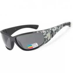Wrap Polarized Wrap Around Sports Sunglasses for Men Driving Baseball Running Cycling Fishing Golf - Black Gz - Gray - C818II...