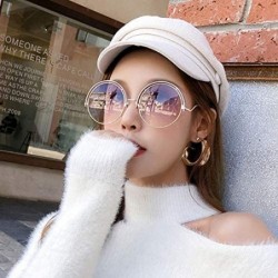 Oversized Women Oversized Round Sunglasses UV400 Lightweight PC Sunglasses Eyewear - Purple - C61974U0K7N $15.47