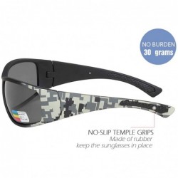 Wrap Polarized Wrap Around Sports Sunglasses for Men Driving Baseball Running Cycling Fishing Golf - Black Gz - Gray - C818II...