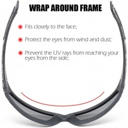 Wrap Polarized Wrap Around Sports Sunglasses for Men Driving Baseball Running Cycling Fishing Golf - Black Gz - Gray - C818II...