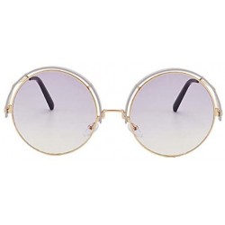 Oversized Women Oversized Round Sunglasses UV400 Lightweight PC Sunglasses Eyewear - Purple - C61974U0K7N $15.47