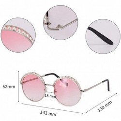 Square Stylish Round Pearl Decor Sunglasses UV Protection Metal Frame - Pearl-pink Lens - CU1905OUI7Q $10.32