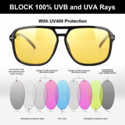 Rectangular Glasses Polarized Anti glare Protection - 523bright Black - CU18WZYEXCK $20.28
