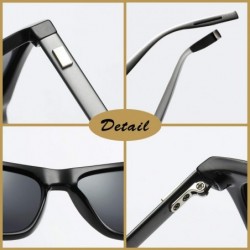 Rectangular Unisex Polarized Sunglasses Men Women Retro Designer Sun Glasses - Black Aluminum - C21857HGDTI $9.73