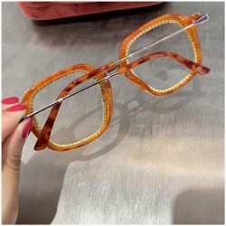 Square Sparkling Crystal Round Sunglasses UV Protection Rhinestone Sunglasses - Orange - CR192EGA7NG $15.38