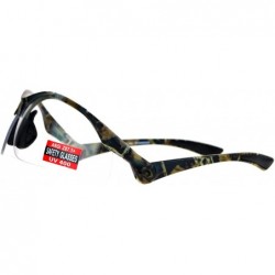 Rimless Clear Lens Protective Safety Glasses UV 400 ANSI Z87.1+ Up Down Temple - Camouflage - CK189LTZW3Q $9.26