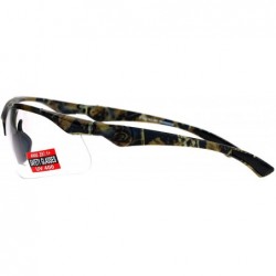 Rimless Clear Lens Protective Safety Glasses UV 400 ANSI Z87.1+ Up Down Temple - Camouflage - CK189LTZW3Q $9.26