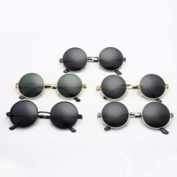 Round Ladies Luxury Vintage Mirror Small Round Eye Sunglasses Men Women Eyewear Metal Retro Frame Sun Glasses - 1 - CF198ZLQ6...