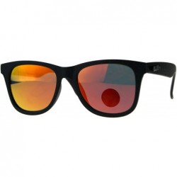 Rectangular Polarized Premium Kush Color Mirror Horn Rim Hipster Gangster Sunglasses - Orange - CK18DI305A3 $12.26