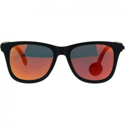 Rectangular Polarized Premium Kush Color Mirror Horn Rim Hipster Gangster Sunglasses - Orange - CK18DI305A3 $12.26