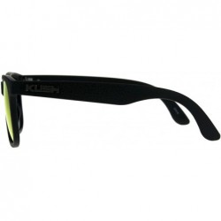 Rectangular Polarized Premium Kush Color Mirror Horn Rim Hipster Gangster Sunglasses - Orange - CK18DI305A3 $12.26