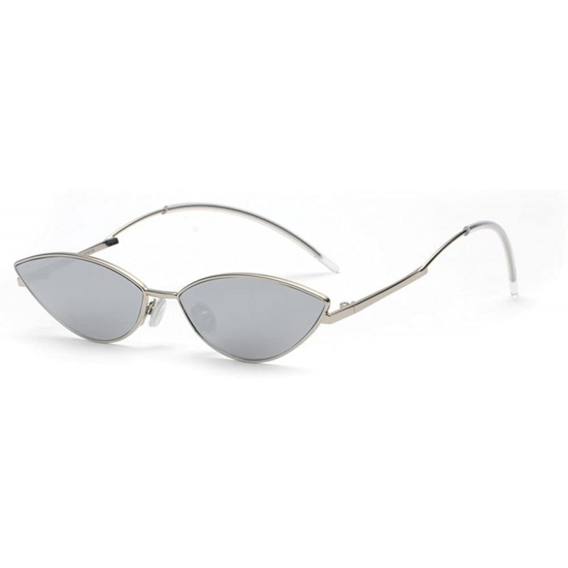 Cat Eye Cat Eye Sunglasses Women Retro Cute Small Sun Glasses Female Accessories Summer - Silver Mirror - CM18DK8O9YM $9.15