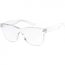 Rimless Urban Modern"Rim-Less" Mono Block Rimless Sunglasses - Clear - CN18GYH6OCZ $9.76