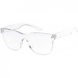 Rimless Urban Modern"Rim-Less" Mono Block Rimless Sunglasses - Clear - CN18GYH6OCZ $17.81