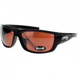 Rectangular Mens Skater Motorcross Warp Biker Rectangular Sport Plastic Sunglasses - Black Brown - CO11VP7TFOL $11.54