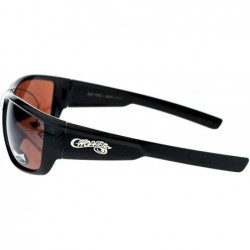 Rectangular Mens Skater Motorcross Warp Biker Rectangular Sport Plastic Sunglasses - Black Brown - CO11VP7TFOL $11.54