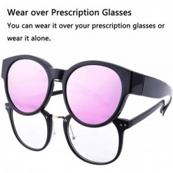 Round Polarized Oversized Fit over Sunglasses Over Prescription Glasses with Cat Eye Frame for Women&Men - CX18W9HHIT3 $15.17