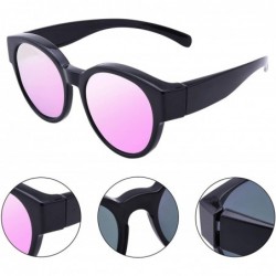 Round Polarized Oversized Fit over Sunglasses Over Prescription Glasses with Cat Eye Frame for Women&Men - CX18W9HHIT3 $15.17