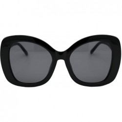 Oversized Womens Sunglasses Oversized Square Butterfly Celebrity Fashion Shades UV 400 - Black (Black) - CN195OELO24 $19.12
