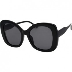 Oversized Womens Sunglasses Oversized Square Butterfly Celebrity Fashion Shades UV 400 - Black (Black) - CN195OELO24 $10.21