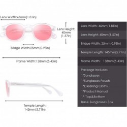 Aviator Vintage Round Polarized Sunglasses for Women Acetate Frame UV400 - Clear Frame / Pink Lens - CJ18Z783L7O $15.24