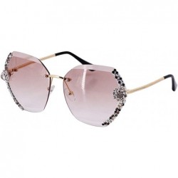 Goggle Sparkling Luxury Crystal Cutting Lens Sunglasses UV 400 Protection Rhinestone Sunglasses Fashion Eyewear - CR1976X5WL9...