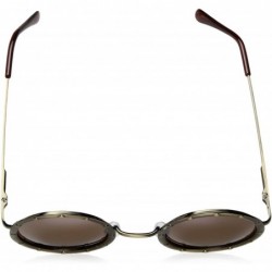 Round Gladiator Round Sunglasses - Antique Gold - 46 mm - C3185IWG70T $15.50