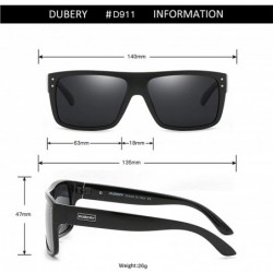 Square Unisex Polarized Sunglasses UV Protection Retro Rectangular Sun Glasses For Men & Women D912 - Black/Black - CZ194OOU0...