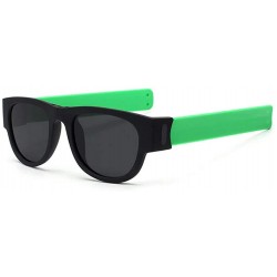 Round Premium Unisex Polarized Fold Frame Sun Glasses Trendy Stylish Sunglasses for Men Women - Green - CI18YO9CAA3 $23.68