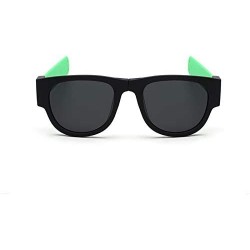 Round Premium Unisex Polarized Fold Frame Sun Glasses Trendy Stylish Sunglasses for Men Women - Green - CI18YO9CAA3 $23.68