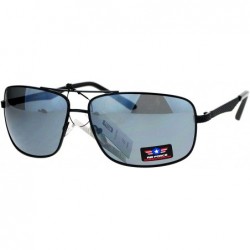 Rectangular Air Force Mens Sunglasses Rectangular Navigator Metal Frame UV 400 - Black (Black) - CN186USTK7Y $12.39