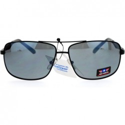 Rectangular Air Force Mens Sunglasses Rectangular Navigator Metal Frame UV 400 - Black (Black) - CN186USTK7Y $12.39