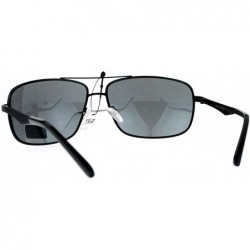 Rectangular Air Force Mens Sunglasses Rectangular Navigator Metal Frame UV 400 - Black (Black) - CN186USTK7Y $12.39