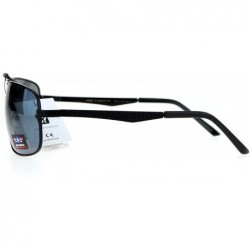 Rectangular Air Force Mens Sunglasses Rectangular Navigator Metal Frame UV 400 - Black (Black) - CN186USTK7Y $12.39