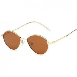 Goggle Sunglasses Retro Small Frame Sunglasses Metallic Ocean Piece Sunglasses Male And Female Sunshade - C618TKL0HOR $8.78