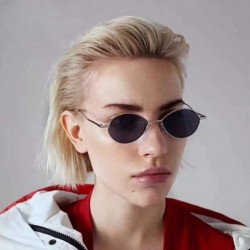 Goggle Sunglasses Retro Small Frame Sunglasses Metallic Ocean Piece Sunglasses Male And Female Sunshade - C618TKL0HOR $8.78