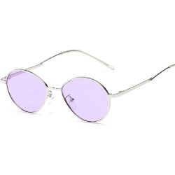 Goggle Sunglasses Retro Small Frame Sunglasses Metallic Ocean Piece Sunglasses Male And Female Sunshade - C618TKL0HOR $8.78